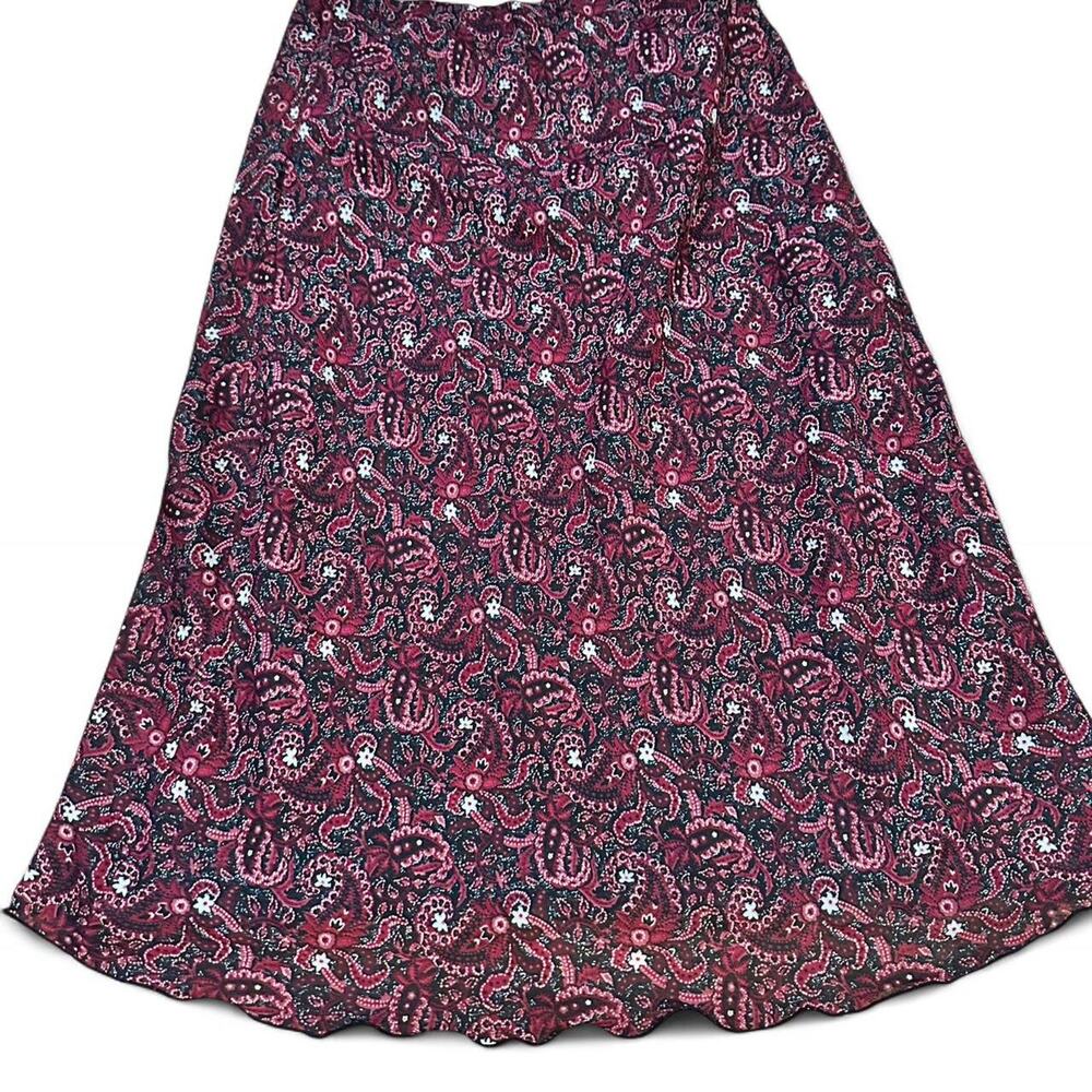 Vintage red and black paisley skirt